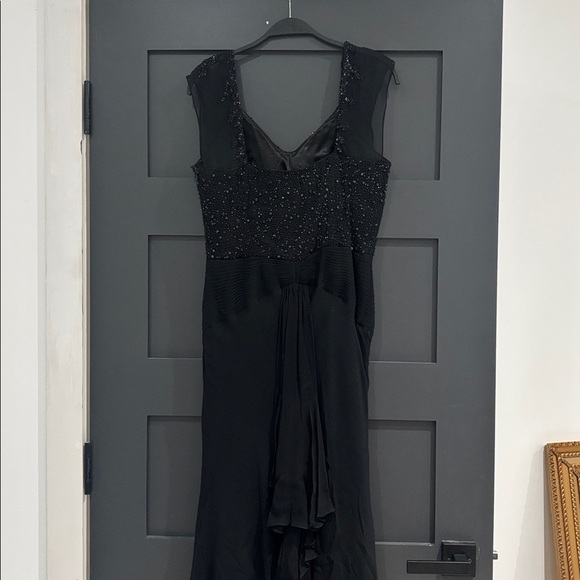 Black sequins silk evening gown - Picture 5 of 6
